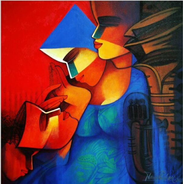 Nawal Kishore, The Divine Love Series, Acrylic on Canvas 24x24 Inches