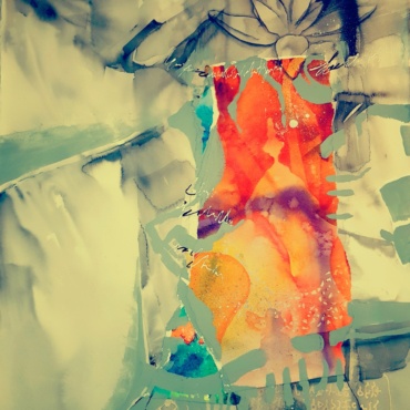 Beena Samuel, Nature Rising I, Water Colour Collage Upcycled on Hot-press; 100% Cotton, 76 x 56 Cms