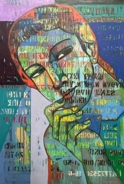 Mohan Singh, A Glance, Acrylic on Canvas, Size 24 x 36 Inches