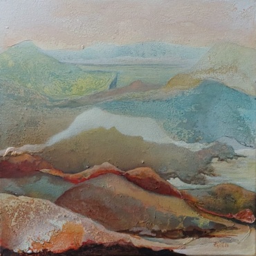 Rajesh Sharma, Nature Scapes 2, Acrylic on canvas, 18 x 18 Inches