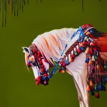 Abid Shaikh, Royal Quietude, Oil on canvas, 36 x 24 Inches