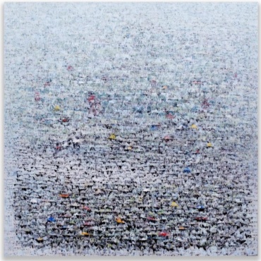 Anand N. Dabli, Inward Journey of Nature, Acrylic on canvas, 36 x 36 Inches