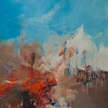 Diyali Sen Bhalla, Monuments of Dreams, Acrylic and Mixed Media on canvas, 80 x 100 Cms