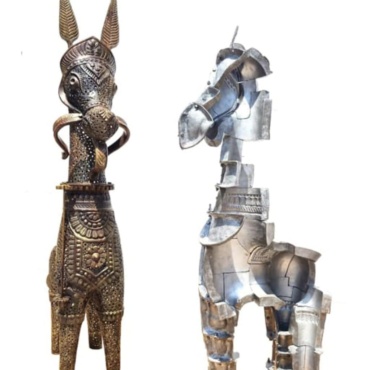 Pintu Sikder, Alternative — Left : Brass (67 × 25 × 13 Inches), Right : Aluminium (60 × 27 × 13 Inches)