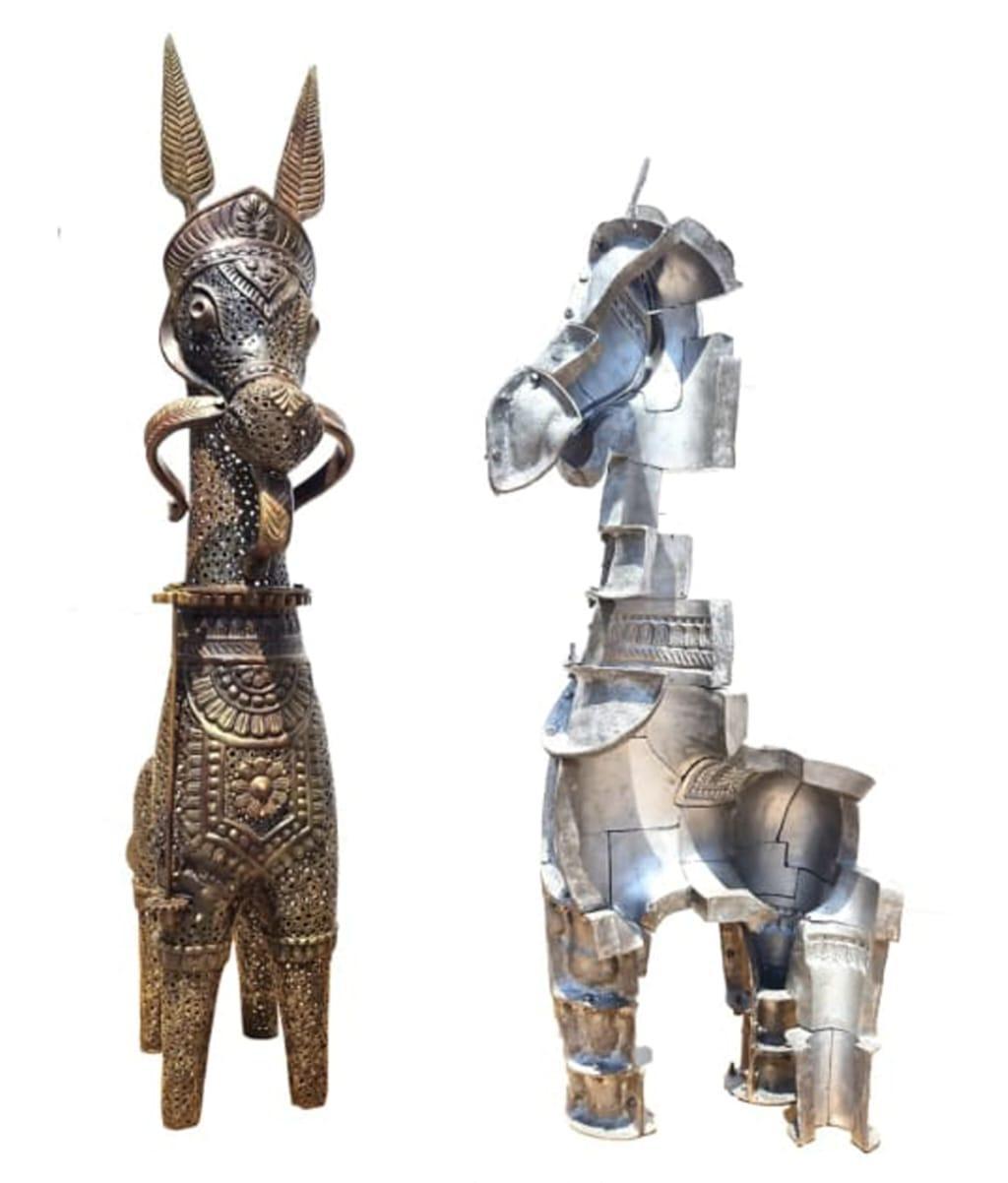 Pintu Sikder, Alternative — Left : Brass (67 × 25 × 13 Inches), Right : Aluminium (60 × 27 × 13 Inches)