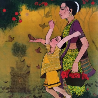 Rahul Mhetre, Inherent Freedom, Acrylic on canvas, 48 x 36 Inches