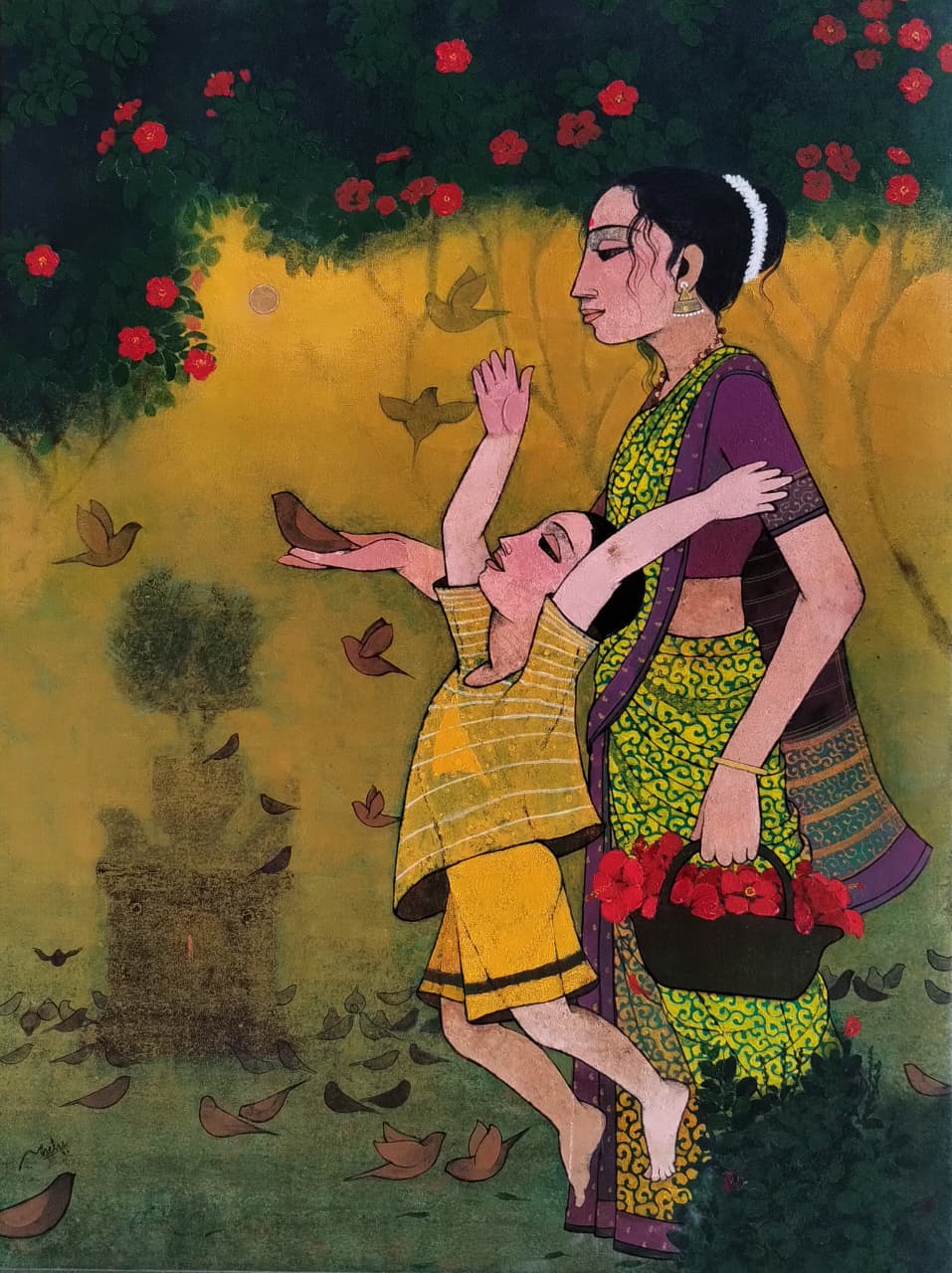 Rahul Mhetre, Inherent Freedom, Acrylic on canvas, 48 x 36 Inches